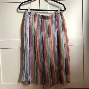 Zara Multicolor Pleated Skirt Size Small